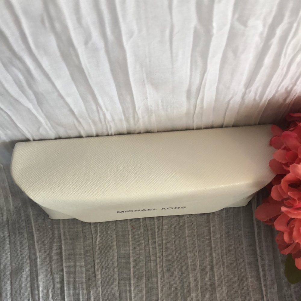 MICHAEL KORS white fold over snap sunglasses eyeglasses designer case - Picture 4 of 14